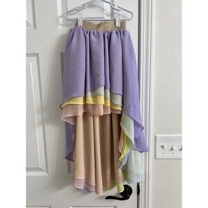Pleiades Girls Size 5 Pastel Ombré Chiffon High Low Skirt!